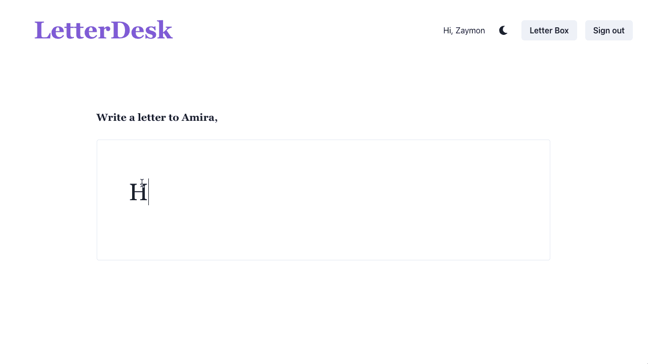A gif showing the editor experience